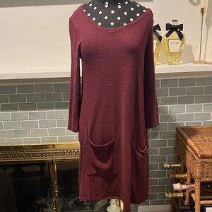 Abercrombie & Fitch Burgundy Long Sleeve Dress